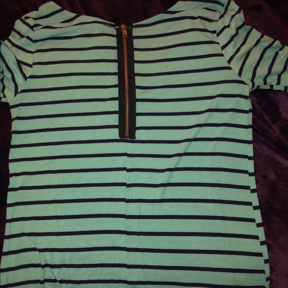 Light blue and black stripped blouse